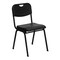 Flash Furniture 29.5&#x22; Black Contemporary Open Back Ergonomic Stack Chair